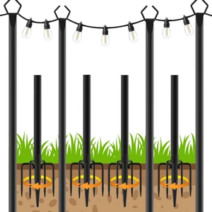4 Pack String Light Poles,10 Ft Light Poles for Outside String Lights,Outdoor Lights Pole with Fork,Metal Poles Stand for Patio Deck Backyard 4 Pack String Light Poles,10 Ft Light Poles for Outside String Lights,Outdoor Lights Pole with Fork,Metal Poles Stand for Patio Deck Backyard