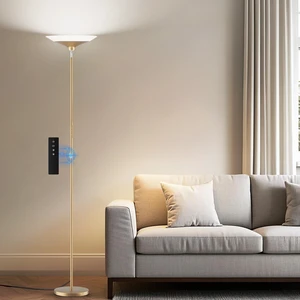 Torchiere Floor Lamp - 72" Tall LED Standing Lamp with Remote/Button Control, 1800Lm, 3000-6500K, 30W Dimmable Modern Corner Floor Light for Living Room Bedroom Office Apartment, Golden Torchiere Floor Lamp - 72" Tall LED Standing Lamp with Remote/Button Control, 1800Lm, 3000-6500K, 30W Dimmable Modern Corner Floor Light for Living Room Bedroom Office Apartment, Golden