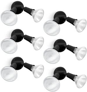 6 Pack Adjustable Twin Par Holder Outdoor Flood Lights, Switch Controlled Security Lights, Floodlights Fixture, Waterproof Exterior Max 300 Watt Par38 Flood Light for Garage, Yard, Porch-Black 6 Pack Adjustable Twin Par Holder Outdoor Flood Lights, Switch Controlled Security Lights, Floodlights Fixture, Waterproof Exterior Max 300 Watt Par38 Flood Light for Garage, Yard, Porch-Black