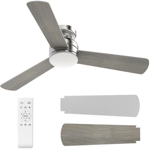 Ceiling Fans with Lights, 42" Modern Low Profile Ceiling Fan with Light and Remote Control, 3CCT, 6 Speeds Reversible DC Motor, Noiseless, Nickel LED Ceiling Fan for Bedroom, Living,Indoor/Outdoor Use Ceiling Fans with Lights, 42" Modern Low Profile Ceiling Fan with Light and Remote Control, 3CCT, 6 Speeds Reversible DC Motor, Noiseless, Nickel LED Ceiling Fan for Bedroom, Living,Indoor/Outdoor Use