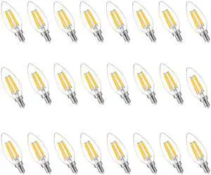 100W Equivalent LED Candelabra Bulbs, 800LM Dimmable B11 E12 LED Chandelier Light Bulbs, 5.5W, 3500K Netural White, 24 Pack 100W Equivalent LED Candelabra Bulbs, 800LM Dimmable B11 E12 LED Chandelier Light Bulbs, 5.5W, 3500K Netural White, 24 Pack