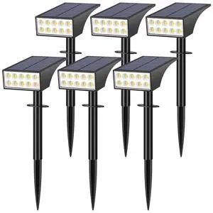 Solar Spot Lights Outdoor, IP65 Solar Spotlights Warm White, 6 Pack IP65 Waterproof, Auto On/Off LED Powered Yard Garden Flood Solar Light for Outside Pathway Wall Tree Lawn Uplights Lights Solar Spot Lights Outdoor, IP65 Solar Spotlights Warm White, 6 Pack IP65 Waterproof, Auto On/Off LED Powered Yard Garden Flood Solar Light for Outside Pathway Wall Tree Lawn Uplights Lights