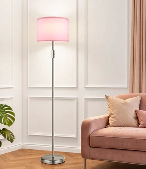 Floor Lamp Simple Design with Shade, Small Tall Lamps for Living Room Bedroom Office Dining Room Kitchen-Nickel Floor Lamp Simple Design with Shade, Small Tall Lamps for Living Room Bedroom Office Dining Room Kitchen-Nickel