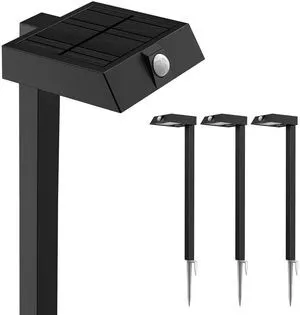 Solar Pathway Lights, 4 Pack Metal Motion Sensor Outdoor Lights 300LM Bright Landscape Lights, All-Night Lighting, IP65 Waterproof Garden Light for Yard, Driveway & Walkway, Warm/Cool White Solar Pathway Lights, 4 Pack Metal Motion Sensor Outdoor Lights 300LM Bright Landscape Lights, All-Night Lighting, IP65 Waterproof Garden Light for Yard, Driveway & Walkway, Warm/Cool White