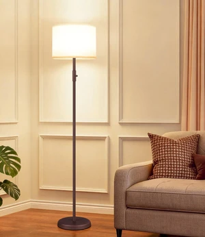 Floor Lamp Simple Design with Shade, Small Tall Lamps for Living Room Bedroom Office Dining Room Kitchen-Matte Brown Floor Lamp Simple Design with Shade, Small Tall Lamps for Living Room Bedroom Office Dining Room Kitchen-Matte Brown