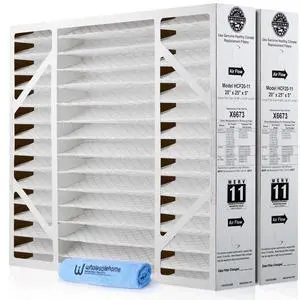 Lennox X6673 20x25x5 Air Filter MERV 11 HVAC AC Furnace Filters, Lennox Filter for Home with Cleaning Cloth, 2-Pack (Actual Size: 19.75 x 24.75 x 4.38 Inches) Lennox X6673 20x25x5 Air Filter MERV 11 HVAC AC Furnace Filters, Lennox Filter for Home with Cleaning Cloth, 2-Pack (Actual Size: 19.75 x 24.75 x 4.38 Inches)