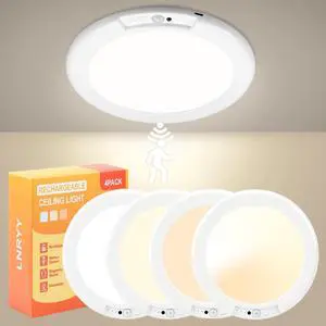 4Pack Rechargeable Motion Sensor Magnetic Ceiling Light with Remote Wireless, Battery Operated, LED, 3 Color, Dimmable, Indoor, for Shower, Closet, Pantry, Living Room, Shed, Hallway, Porch 4Pack Rechargeable Motion Sensor Magnetic Ceiling Light with Remote Wireless, Battery Operated, LED, 3 Color, Dimmable, Indoor, for Shower, Closet, Pantry, Living Room, Shed, Hallway, Porch
