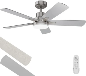 Ceiling Fan with Light 42-Inch, Remote Control Reversible DC Motors, 3CCT Dimmable Timer Noiseless, White Ceiling Fan for Bedroom Living Room, Indoor&Outdoor ETL Listed Ceiling Fan with Light 42-Inch, Remote Control Reversible DC Motors, 3CCT Dimmable Timer Noiseless, White Ceiling Fan for Bedroom Living Room, Indoor&Outdoor ETL Listed
