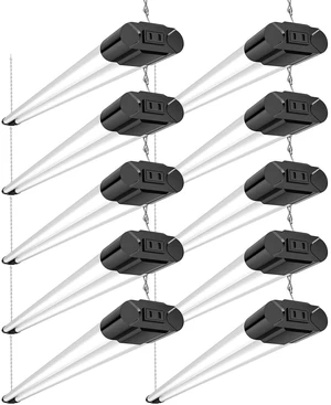 10 Pack 4FT LED Shop Light, 6500K, 40W=250W, 4400LM, 4 Linkable 48Inch Integrated Utility Fixture, Surface&Hanging Mount, Super Bright Shop Lights for Workshop Garage Basement, Black 10 Pack 4FT LED Shop Light, 6500K, 40W=250W, 4400LM, 4 Linkable 48Inch Integrated Utility Fixture, Surface&Hanging Mount, Super Bright Shop Lights for Workshop Garage Basement, Black