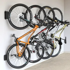 Swivel Bike Wall Mount, Vertical Bike Rack for Garage, 4 Pack, Grey Space-saving bike hanger with 150° swivel holds 66 lb each; fits tires up to 3.54 in wide; with a rim-safe hook and tire stop Swivel Bike Wall Mount, Vertical Bike Rack for Garage, 4 Pack, Grey Space-saving bike hanger with 150° swivel holds 66 lb each; fits tires up to 3.54 in wide; with a rim-safe hook and tire stop