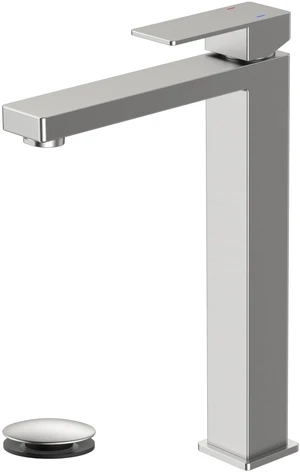 Vessel Sink Faucet Single Hole, Brushed Nickel Tall Bathroom Faucet Modern Tall Single Handle Space Saving Design, with Pop up Drain for Basin Bowl Vanity Lavatory Residential/Commercial Use Vessel Sink Faucet Single Hole, Brushed Nickel Tall Bathroom Faucet Modern Tall Single Handle Space Saving Design, with Pop up Drain for Basin Bowl Vanity Lavatory Residential/Commercial Use