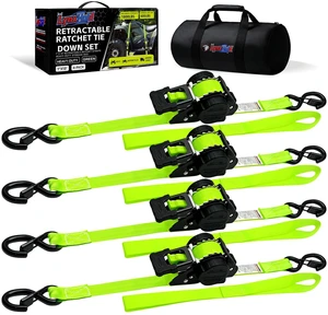 Retractable Ratchet Straps 1" x 13 Ft, Bolt-On, 1,800 Lbs, Green, 4 Pack Heavy Duty Tie Downs, Auto Self Retracting Design, Secure Cargo, For Trucks, Trailers, Motorcycles, ATVs and UTVs Retractable Ratchet Straps 1" x 13 Ft, Bolt-On, 1,800 Lbs, Green, 4 Pack Heavy Duty Tie Downs, Auto Self Retracting Design, Secure Cargo, For Trucks, Trailers, Motorcycles, ATVs and UTVs