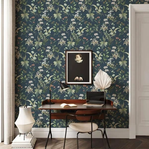 Vintage Floral Peel and Stick Wallpaper 480" x 17.3" Blue Botanical Contact Paper, Self Adhesive Removable Waterproof Wall Paper, Renter Friendly, Bedroom Cabinets DIY Decor Vintage Floral Peel and Stick Wallpaper 480" x 17.3" Blue Botanical Contact Paper, Self Adhesive Removable Waterproof Wall Paper, Renter Friendly, Bedroom Cabinets DIY Decor