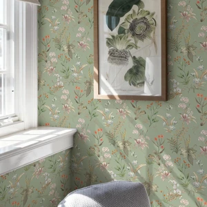 Vintage Floral Peel and Stick Wallpaper 480"x17.3" Sage Green Botanical Contact Paper, Self Adhesive Removable Wall Paper, Renter Friendly, Bedroom Cabinets DIY Decor Vintage Floral Peel and Stick Wallpaper 480"x17.3" Sage Green Botanical Contact Paper, Self Adhesive Removable Wall Paper, Renter Friendly, Bedroom Cabinets DIY Decor