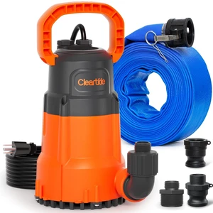 Submersible 1/2HP Utility Water Pump with 25 Drain Hose, 3060 GPH Sump Pump, Portable Plug and Work for Pond, Garden Watering, Pool or Hot Tub Water Transfer Submersible 1/2HP Utility Water Pump with 25 Drain Hose, 3060 GPH Sump Pump, Portable Plug and Work for Pond, Garden Watering, Pool or Hot Tub Water Transfer