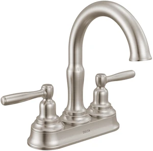 Roe Centerset Brushed Nickel Bathroom Faucet, 4 Inch 3 Hole Bathroom Sink Faucet for Vanity, Push-Pop Drain Assembly, Stainless 25985LF-SS Roe Centerset Brushed Nickel Bathroom Faucet, 4 Inch 3 Hole Bathroom Sink Faucet for Vanity, Push-Pop Drain Assembly, Stainless 25985LF-SS