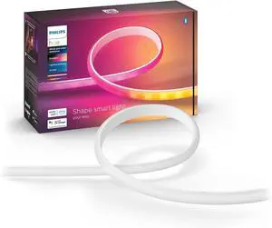 Indoor 6-Foot Smart LED Light Strip Base Kit with Plug - Flowing Multicolor Effect - 1 Pack - Control with Hue App - Compatible with Alexa, Google Assistant and Apple HomeKit Indoor 6-Foot Smart LED Light Strip Base Kit with Plug - Flowing Multicolor Effect - 1 Pack - Control with Hue App - Compatible with Alexa, Google Assistant and Apple HomeKit