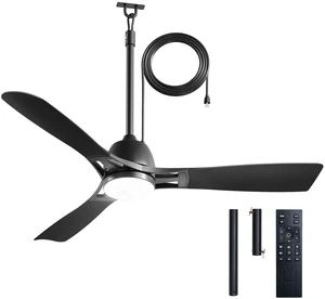 52" Outdoor Ceiling Fans with Lights, IP65 Waterproof Gazebo Fan Waterproof, Remote Control, 3000-6000K, 6 Speeds, Hook Hanging Plug in, for Patio Porch Pergola Garage Canopy 52" Outdoor Ceiling Fans with Lights, IP65 Waterproof Gazebo Fan Waterproof, Remote Control, 3000-6000K, 6 Speeds, Hook Hanging Plug in, for Patio Porch Pergola Garage Canopy