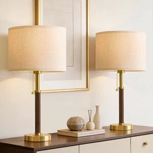Wood Table Lamps 22" Mid Century Modern Lamps for Bedroom Living Room Lamps Pull Chain Lamps Set of 2, Walnut Mcm Bedside Lamps for Night Stands, Vintage Small Side Table Lamps Buffet Nursery Decor Wood Table Lamps 22" Mid Century Modern Lamps for Bedroom Living Room Lamps Pull Chain Lamps Set of 2, Walnut Mcm Bedside Lamps for Night Stands, Vintage Small Side Table Lamps Buffet Nursery Decor