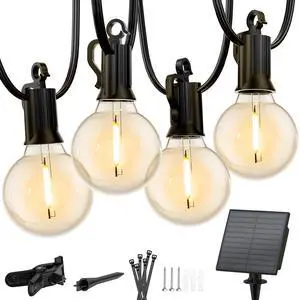 158FT Solar String Lights Outdoor Waterproof Solar Powered Patio Lights with Cable Ties and Hooks, 75 LED Shatterproof Bulbs, Commercial Hanging Light for Outside Backyard Garden Decor 158FT Solar String Lights Outdoor Waterproof Solar Powered Patio Lights with Cable Ties and Hooks, 75 LED Shatterproof Bulbs, Commercial Hanging Light for Outside Backyard Garden Decor