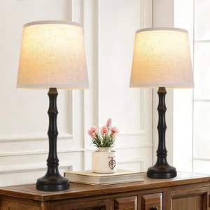 Lamps Set of 2 Modern Farmhouse Table Lamp Bedside Reading Lamps Living Room End Tables Set Lamps for Night Stands Bedroom Night Lamp,High 26.25 Inch,Black,With Fabric Lamp Shade,Bulb Not Included Lamps Set of 2 Modern Farmhouse Table Lamp Bedside Reading Lamps Living Room End Tables Set Lamps for Night Stands Bedroom Night Lamp,High 26.25 Inch,Black,With Fabric Lamp Shade,Bulb Not Included