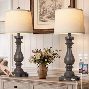 29" Tall Farmhouse Table Lamp for Living Room Set of 2,Vintage Retro Nightstand Lamps with USB C+A Ports & AC Outlet,3-Way Dimmable Touch Bedside Lamp for Bedroom End Table,Earthy Tone 29" Tall Farmhouse Table Lamp for Living Room Set of 2,Vintage Retro Nightstand Lamps with USB C+A Ports & AC Outlet,3-Way Dimmable Touch Bedside Lamp for Bedroom End Table,Earthy Tone