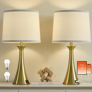 Touch Table Lamps Set of 2, 21" Bedside Lamps with USB C+A 3 Way Dimmable Nightstand Lamps with Linen Shades, 2 LED Bulbs Included, Touch Lamp for Living Room, Bedroom and End Tables Touch Table Lamps Set of 2, 21" Bedside Lamps with USB C+A 3 Way Dimmable Nightstand Lamps with Linen Shades, 2 LED Bulbs Included, Touch Lamp for Living Room, Bedroom and End Tables