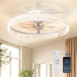 20" Ceiling Fans with Lights and Remote, Low Profile Fandelier 3000-6000K Dimmable LED, 6 Speeds, Reversible DC Motor, App Control, Memory Function, Timer, Quiet Operation 20" Ceiling Fans with Lights and Remote, Low Profile Fandelier 3000-6000K Dimmable LED, 6 Speeds, Reversible DC Motor, App Control, Memory Function, Timer, Quiet Operation