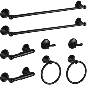 Bathroom Hardware Set Oil-Rubbed Bronze Bath Towel Bars Adjustable Expandable Bathroom Accessory Set Towel Racks 8-Pieces Wall Mount Bathroom Hardware Set Oil-Rubbed Bronze Bath Towel Bars Adjustable Expandable Bathroom Accessory Set Towel Racks 8-Pieces Wall Mount