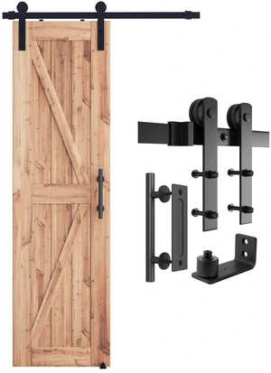 4 FT Heavy Duty Sturdy Sliding Barn Door Hardware Kit, Black (Whole Set Includes 1x Pull Handle Set & 1x Floor Guide) Fit 24" Wide Door Panel (I Shape Hanger) 4 FT Heavy Duty Sturdy Sliding Barn Door Hardware Kit, Black (Whole Set Includes 1x Pull Handle Set & 1x Floor Guide) Fit 24" Wide Door Panel (I Shape Hanger)