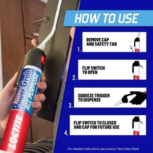 Power Grab Express All Purpose Construction Adhesive, 7.5 fl oz, 9 Pressure Pack - Versatile Construction Glue for Cement, Tile, Wall & More Power Grab Express All Purpose Construction Adhesive, 7.5 fl oz, 9 Pressure Pack - Versatile Construction Glue for Cement, Tile, Wall & More