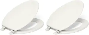 K-4647-47 Stonewood Molded-Wood with Color-Matched Plastic Hinges Elongated Toilet Seat, Almond (Pack of 2) K-4647-47 Stonewood Molded-Wood with Color-Matched Plastic Hinges Elongated Toilet Seat, Almond (Pack of 2)