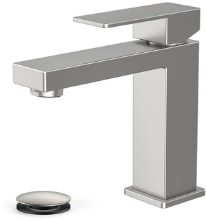 Bathroom Faucet 1 Hole, Single Handle Vanity Faucets Brushed Nickel For 1 or 3 Hole 4 Inch Centerset Sink, with Pop-up Drain, NSF61 Certificate, Single Handle Faucet for Sink Vanity RV Restroom Bathroom Faucet 1 Hole, Single Handle Vanity Faucets Brushed Nickel For 1 or 3 Hole 4 Inch Centerset Sink, with Pop-up Drain, NSF61 Certificate, Single Handle Faucet for Sink Vanity RV Restroom