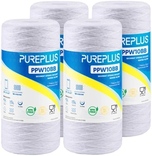 10 Micron 10 x 4.5 Whole House Water Filter for Well Water 4 Pack Compatible with WPX5BB97P, PC10, CW5-BBS, 355215-45. 10 Micron 10 x 4.5 Whole House String Wound Sediment Filter 10 Micron 10 x 4.5 Whole House Water Filter for Well Water 4 Pack Compatible with WPX5BB97P, PC10, CW5-BBS, 355215-45. 10 Micron 10 x 4.5 Whole House String Wound Sediment Filter