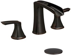 Oil Rubbed Bronze Bathroom Faucet, Waterfall Faucet Bathroom Sink 3 Hole 2-handle 8 Inch Widespread Bronze Bathroom Faucets with Pop-up Drain,Lead-free Brass Oil Rubbed Bronze Bathroom Faucet, Waterfall Faucet Bathroom Sink 3 Hole 2-handle 8 Inch Widespread Bronze Bathroom Faucets with Pop-up Drain,Lead-free Brass