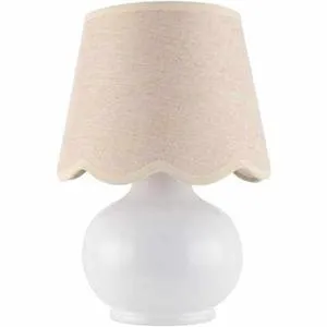Benton Ceramic Table Lamp with Fabric Shade 13" Bedside Accent Lamp for Bedroom, Living Room & Nightstand (Beige Cream) Benton Ceramic Table Lamp with Fabric Shade 13" Bedside Accent Lamp for Bedroom, Living Room & Nightstand (Beige Cream)