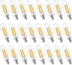 100W Equivalent LED Candelabra Bulbs, 800LM Dimmable B11 E12 LED Chandelier Light Bulbs, 5.5W, 2700K Soft White, 24 Pack UL,CA65 Listed 100W Equivalent LED Candelabra Bulbs, 800LM Dimmable B11 E12 LED Chandelier Light Bulbs, 5.5W, 2700K Soft White, 24 Pack UL,CA65 Listed