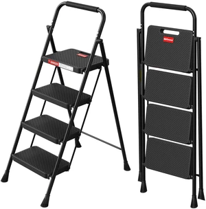 4 Step Ladder, Step Stool Foldable for Adults with Wide Anti-Slip Pedal, Lightweight Step Ladders for Home and Kitchen 4 Step Ladder, Step Stool Foldable for Adults with Wide Anti-Slip Pedal, Lightweight Step Ladders for Home and Kitchen