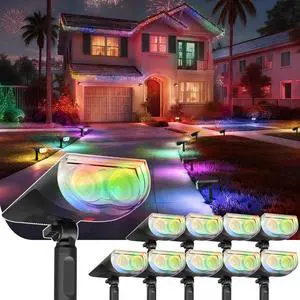 RGB Solar Spotlights Outdoor Waterproof 9 Modes Multicolor 10 Pack StarrayS Mini, 9 Color Changing Modes, IP65, Adjustable Head, for Holiday House Decor Landscape Garden Yard Tree Flag Patio RGB Solar Spotlights Outdoor Waterproof 9 Modes Multicolor 10 Pack StarrayS Mini, 9 Color Changing Modes, IP65, Adjustable Head, for Holiday House Decor Landscape Garden Yard Tree Flag Patio