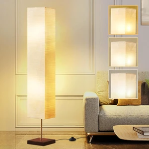 Floor Lamp for Living Room, Standing Lamp for Bedroom Column Tall Lamp Color Temperature Adjustable Corner Floor Lamp With Wood Base and Paper Shade(Bulbs Included) Floor Lamp for Living Room, Standing Lamp for Bedroom Column Tall Lamp Color Temperature Adjustable Corner Floor Lamp With Wood Base and Paper Shade(Bulbs Included)