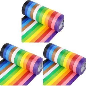 12 Rolls Colored Masking Tape-1 inch x 660 Yards Painters Tape, Rainbow Colors Rolls Bulk Colorful Paper Marking Tape Decorative Arts Crafts Labeling DIY Home Office Supplies (Pack of 3) 12 Rolls Colored Masking Tape-1 inch x 660 Yards Painters Tape, Rainbow Colors Rolls Bulk Colorful Paper Marking Tape Decorative Arts Crafts Labeling DIY Home Office Supplies (Pack of 3)