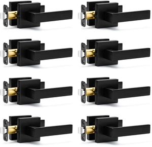8 Pack Passage Door Handles Matte Black Door Levers, Interior Door Knobs Square Heavy Duty Non-Locking Handlesets Hall Closet Handles, Reversible for Right & Left Sided Doors 8 Pack Passage Door Handles Matte Black Door Levers, Interior Door Knobs Square Heavy Duty Non-Locking Handlesets Hall Closet Handles, Reversible for Right & Left Sided Doors