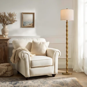 62" Rustic Floor Lamp, Retro Farmhouse Standing Lamp with Rotary Switch, Resin Antique Gold Floor Lamp for Living Room, Bedroom, Dining Room, Nursery, Elegant Home Décor 62" Rustic Floor Lamp, Retro Farmhouse Standing Lamp with Rotary Switch, Resin Antique Gold Floor Lamp for Living Room, Bedroom, Dining Room, Nursery, Elegant Home Décor