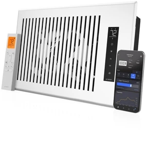 AIRTAP T6, White Register Booster Fan for 6x10 Openings Automatic Open/Close Vents, Wireless LCD Temperature Controller, WiFi App, Quiet 10-Speeds, Smart Home AIRTAP T6, White Register Booster Fan for 6x10 Openings Automatic Open/Close Vents, Wireless LCD Temperature Controller, WiFi App, Quiet 10-Speeds, Smart Home