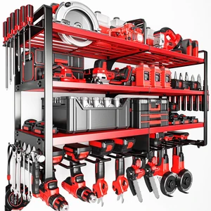 Upgrade Large power tool organizer Wall Mount,4 Layers Heavy Duty Metal Loads 400lbs Power Tool Hanger Shelf Battery Storage with 8 Cordless Drill Bit Holder,Utility Racks for Garage Tool Room Upgrade Large power tool organizer Wall Mount,4 Layers Heavy Duty Metal Loads 400lbs Power Tool Hanger Shelf Battery Storage with 8 Cordless Drill Bit Holder,Utility Racks for Garage Tool Room