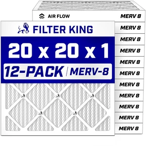 20x20x1 Air MERV 8, AC Furnace Filters (12-Pack) Dust & Allergy Control (Actual Size: 19.5 x 19.5 x.75) 20x20x1 Air MERV 8, AC Furnace Filters (12-Pack) Dust & Allergy Control (Actual Size: 19.5 x 19.5 x.75)