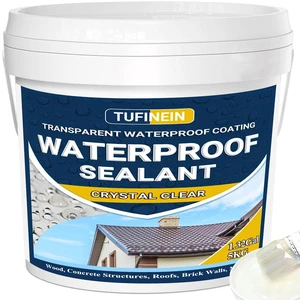 Transparent Waterproof Coating, 1.32 Gallon Invisible Waterproof Agent Indoor & Outdoor Sealant Water-Based Clear Sealant Roofs, Walls, Garden, Terraces Transparent Waterproof Coating, 1.32 Gallon Invisible Waterproof Agent Indoor & Outdoor Sealant Water-Based Clear Sealant Roofs, Walls, Garden, Terraces