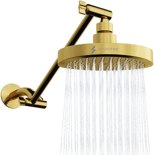 6" Round Rain Shower Head with 11" Shower Arm Shower Head & Extension Arm Combo, Height Adjustable, High Pressure Performance, Easy 1-Minute Installation, Egyptian Gold 6" Round Rain Shower Head with 11" Shower Arm Shower Head & Extension Arm Combo, Height Adjustable, High Pressure Performance, Easy 1-Minute Installation, Egyptian Gold