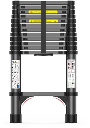 12.5FT Telescoping Ladder, 330lb Capacity Aluminum Heavy-Duty Extension Ladder with Anti-Slip Steps for Secure Attic Access, Roof, and Home Renovation Projects 12.5FT Telescoping Ladder, 330lb Capacity Aluminum Heavy-Duty Extension Ladder with Anti-Slip Steps for Secure Attic Access, Roof, and Home Renovation Projects
