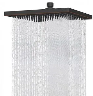 cUPC Certified High Pressure 12'' Shower Head, Oil Rubbed Bronze Thickness Metal Showerhead, Square Large Bathroom Rainfall Shower Head, Adjustable Brass Ball, Waterfall Full Body Coverage cUPC Certified High Pressure 12'' Shower Head, Oil Rubbed Bronze Thickness Metal Showerhead, Square Large Bathroom Rainfall Shower Head, Adjustable Brass Ball, Waterfall Full Body Coverage